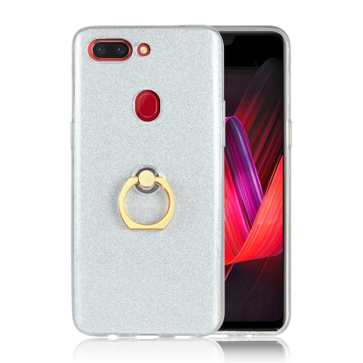 For OPPO R15 Pro Glittery Powder Shockproof TPU Protective Case with Ring Holder