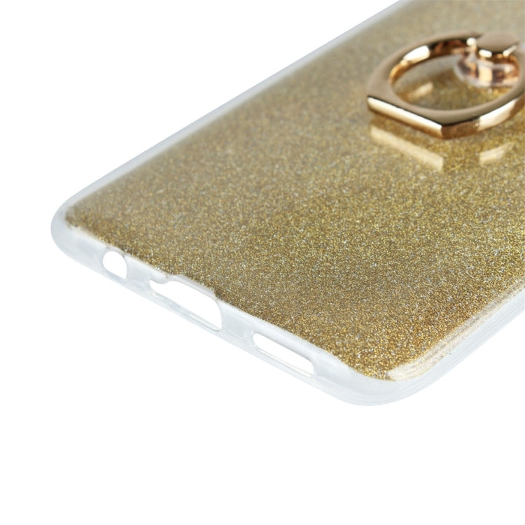 For OPPO R15 Pro Glittery Powder Shockproof TPU Protective Case with Ring Holder