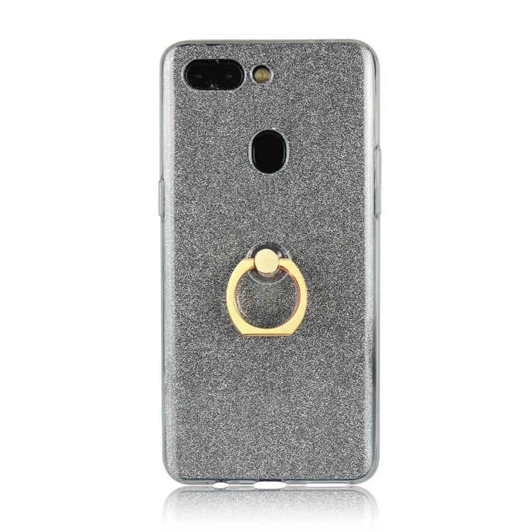 For OPPO R15 Glittery Powder Shockproof TPU Protective Case with Ring Holder