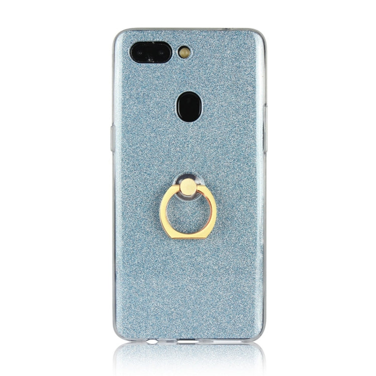 For OPPO R15 Glittery Powder Shockproof TPU Protective Case with Ring Holder