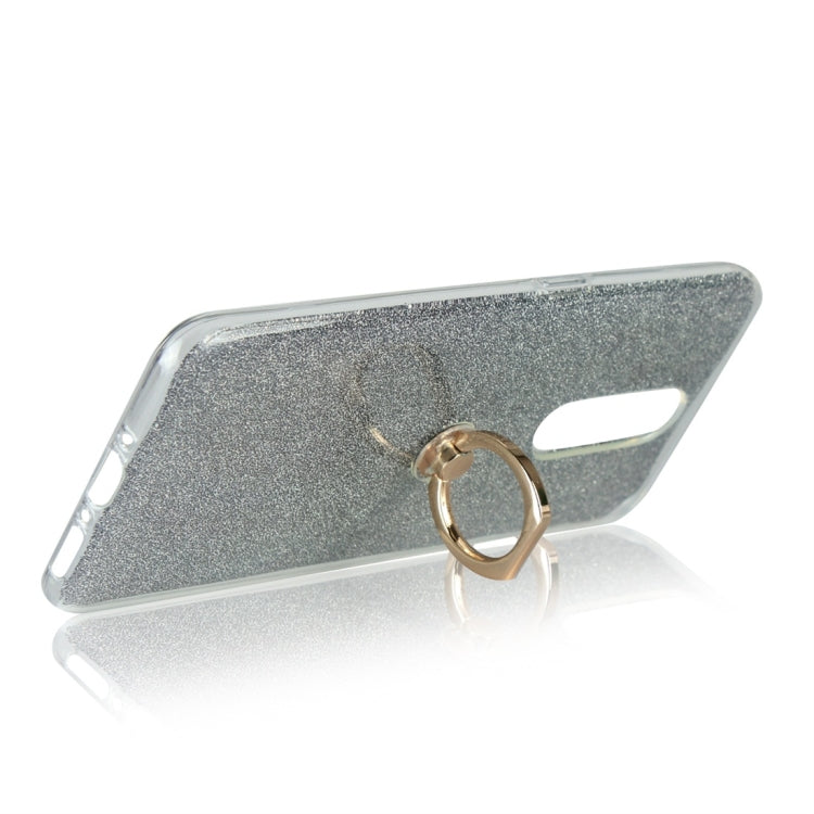 For OPPO R17 Pro Glittery Powder Shockproof TPU Protective Case with Ring Holder