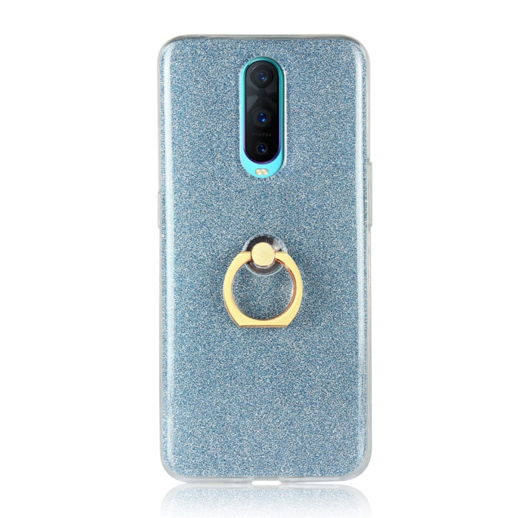 For OPPO R17 Pro Glittery Powder Shockproof TPU Protective Case with Ring Holder