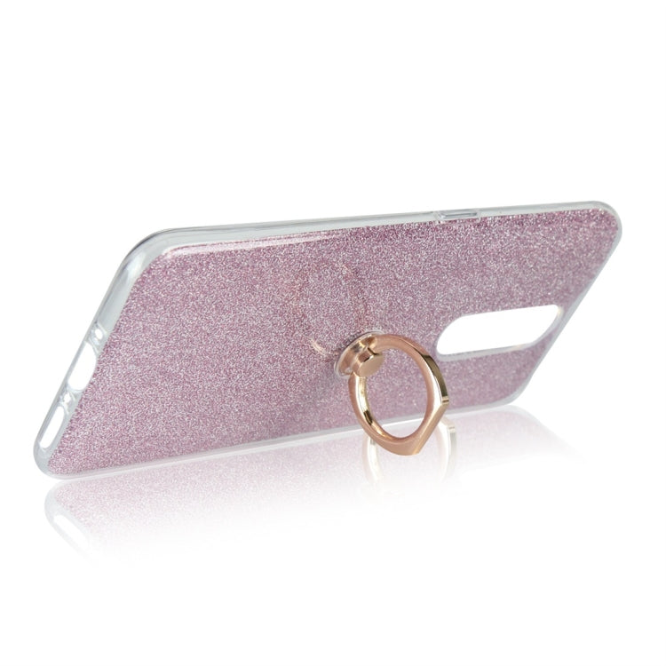 For OPPO R17 Pro Glittery Powder Shockproof TPU Protective Case with Ring Holder