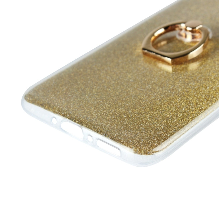 For OPPO R17 Pro Glittery Powder Shockproof TPU Protective Case with Ring Holder