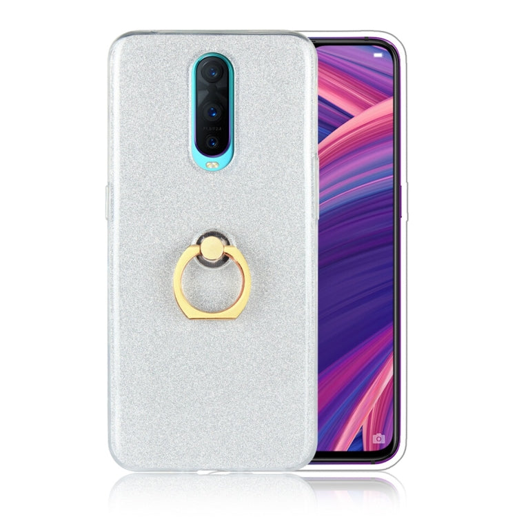 For OPPO R17 Pro Glittery Powder Shockproof TPU Protective Case with Ring Holder
