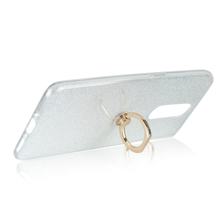 For OPPO R17 Pro Glittery Powder Shockproof TPU Protective Case with Ring Holder