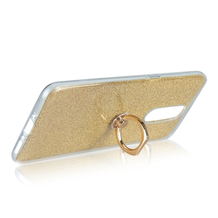 For OPPO R17 Pro Glittery Powder Shockproof TPU Protective Case with Ring Holder