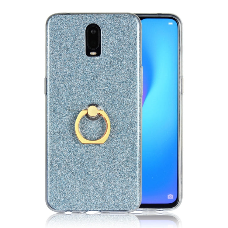 For OPPO R17 Glittery Powder Shockproof TPU Protective Case with Ring Holder