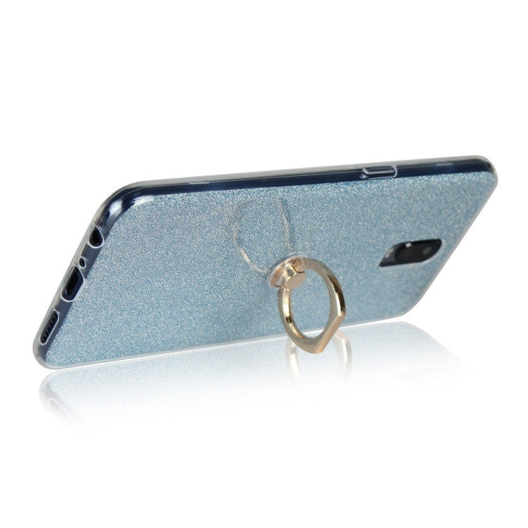 For OPPO R17 Glittery Powder Shockproof TPU Protective Case with Ring Holder