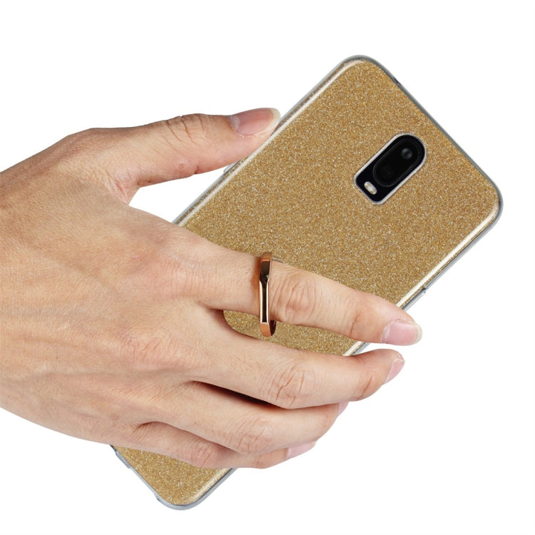 For OPPO R17 Glittery Powder Shockproof TPU Protective Case with Ring Holder