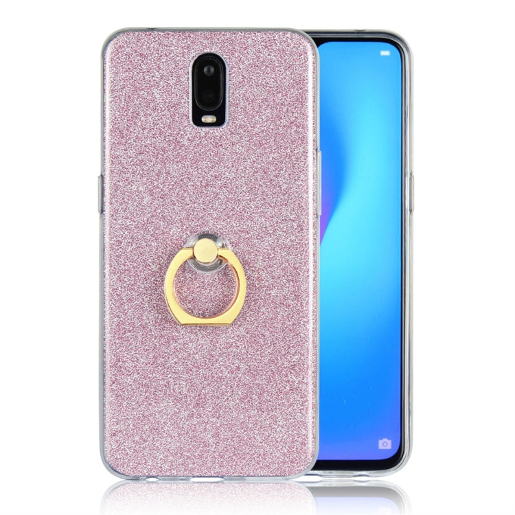 For OPPO R17 Glittery Powder Shockproof TPU Protective Case with Ring Holder