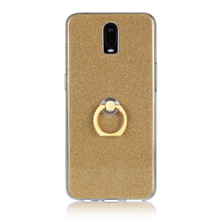 For OPPO R17 Glittery Powder Shockproof TPU Protective Case with Ring Holder