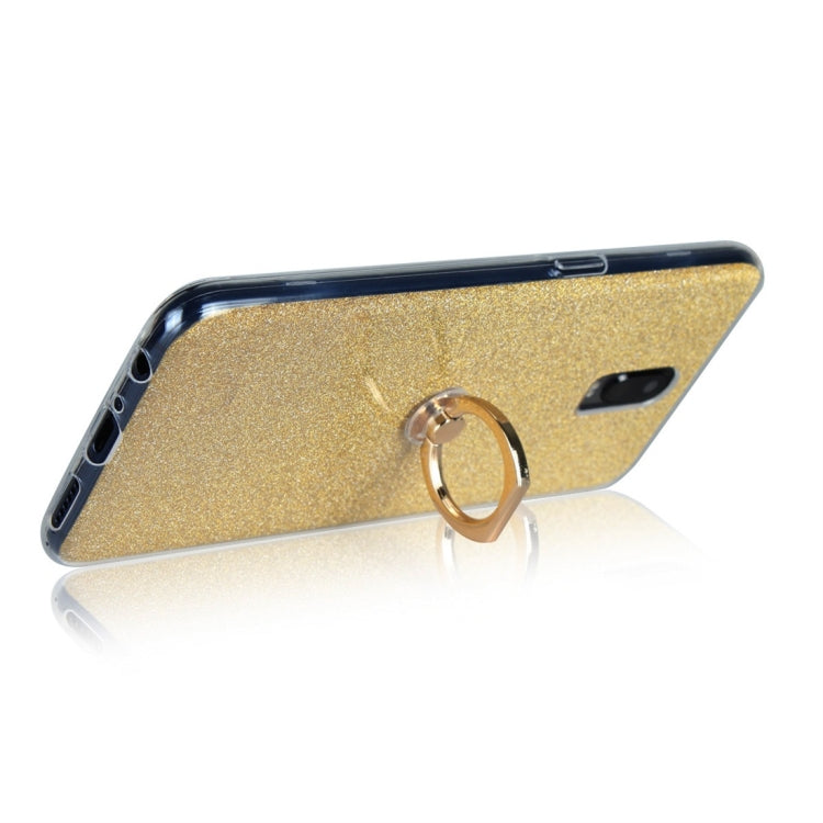 For OPPO R17 Glittery Powder Shockproof TPU Protective Case with Ring Holder