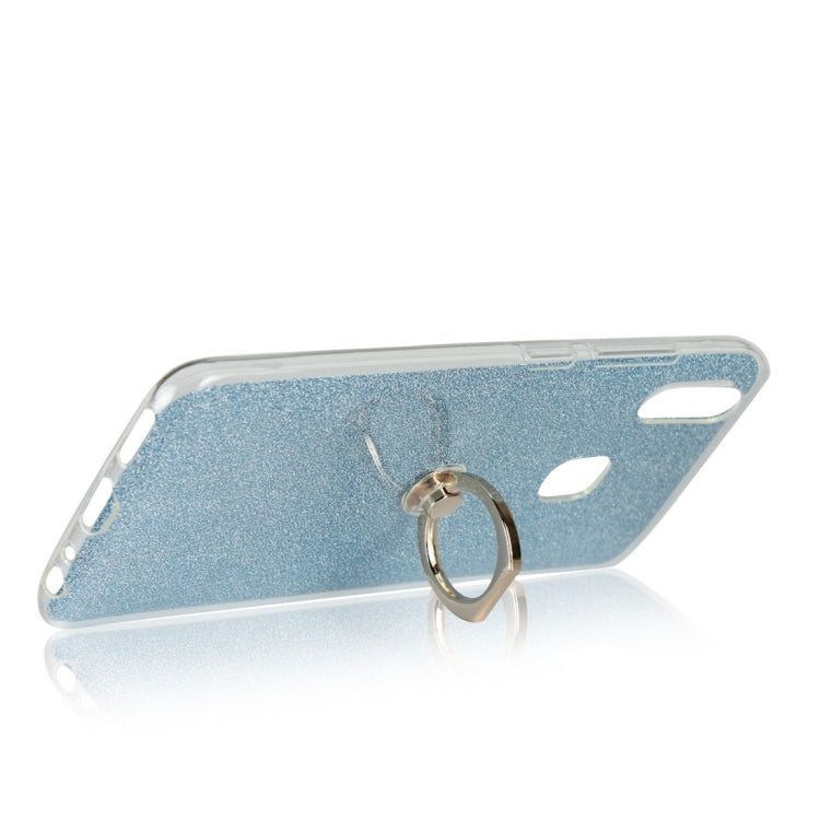 For Vivo V11i Glittery Powder Shockproof TPU Protective Case with Ring Holder