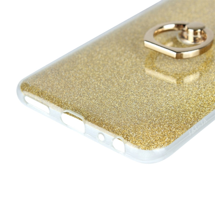 For Vivo V11i Glittery Powder Shockproof TPU Protective Case with Ring Holder