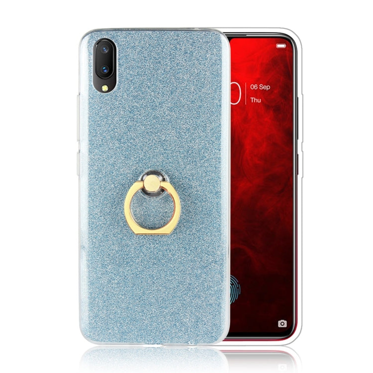 For Vivo V11 Glittery Powder Shockproof TPU Protective Case with Ring Holder