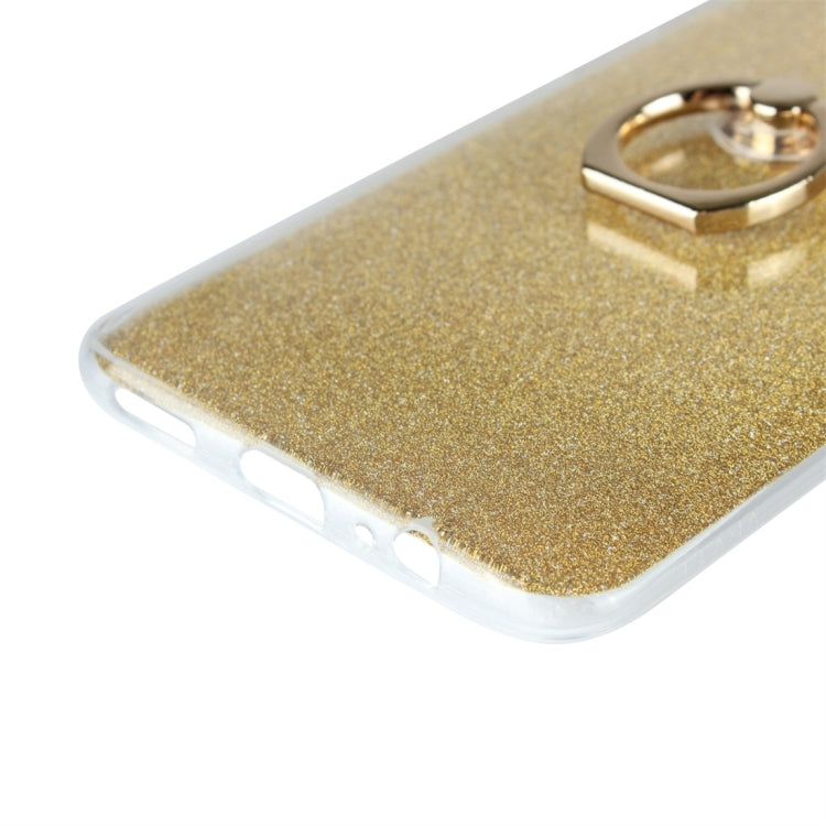 For Vivo V11 Glittery Powder Shockproof TPU Protective Case with Ring Holder