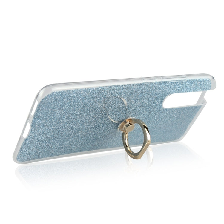 For Vivo V15 Pro Glittery Powder Shockproof TPU Protective Case with Ring Holder