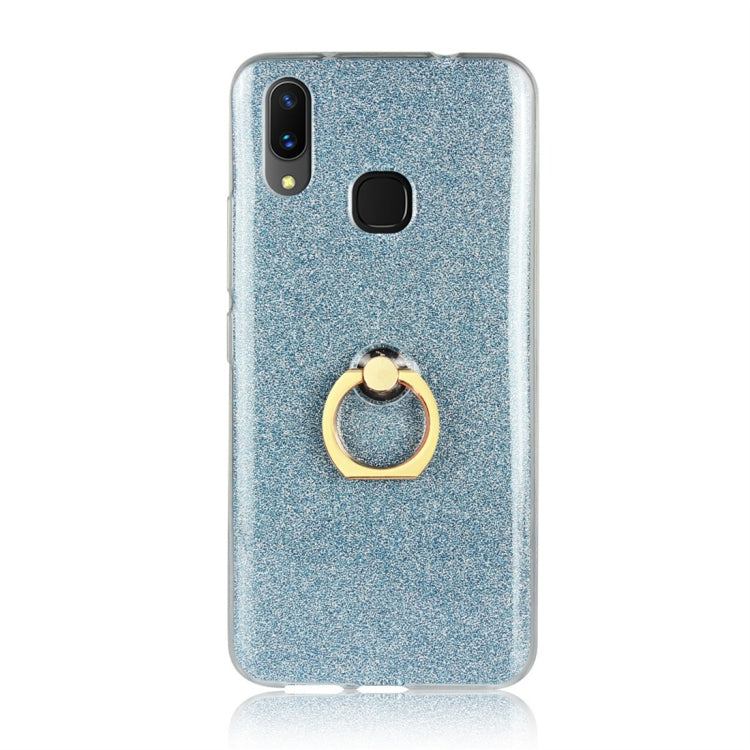 For Vivo X21 Glittery Powder Shockproof TPU Protective Case with Ring Holder
