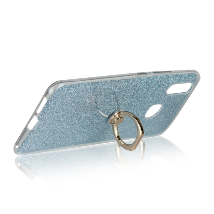 For Vivo X21 Glittery Powder Shockproof TPU Protective Case with Ring Holder