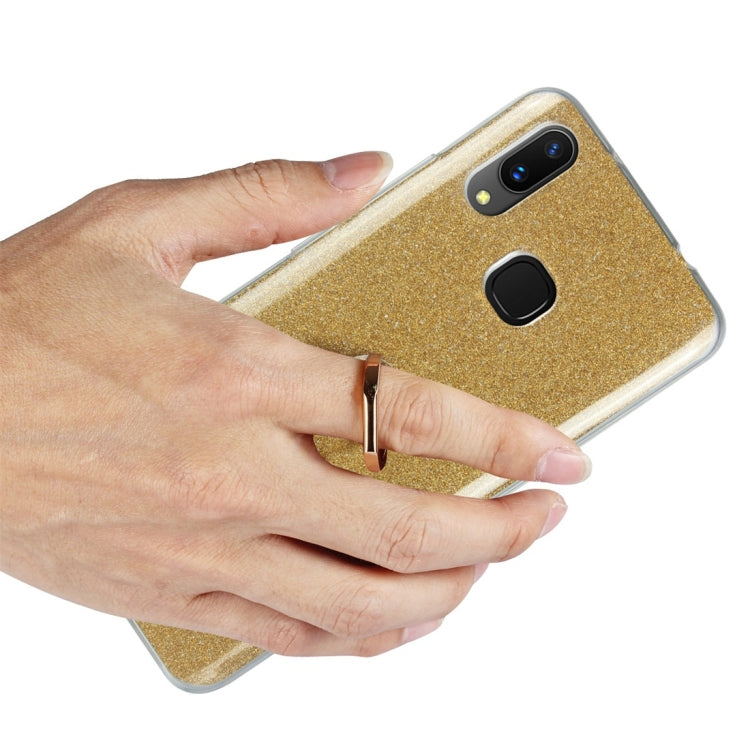 For Vivo X21 Glittery Powder Shockproof TPU Protective Case with Ring Holder