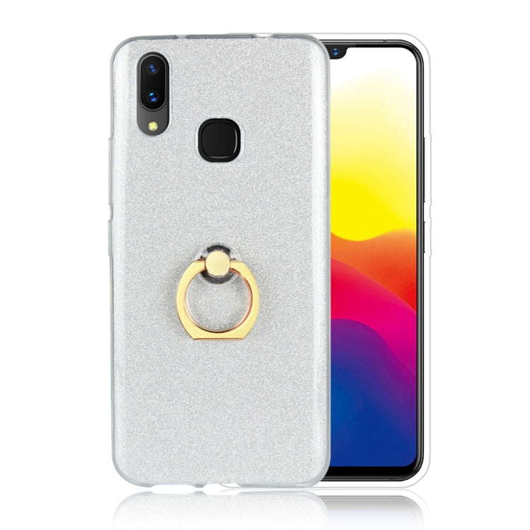 For Vivo X21 Glittery Powder Shockproof TPU Protective Case with Ring Holder