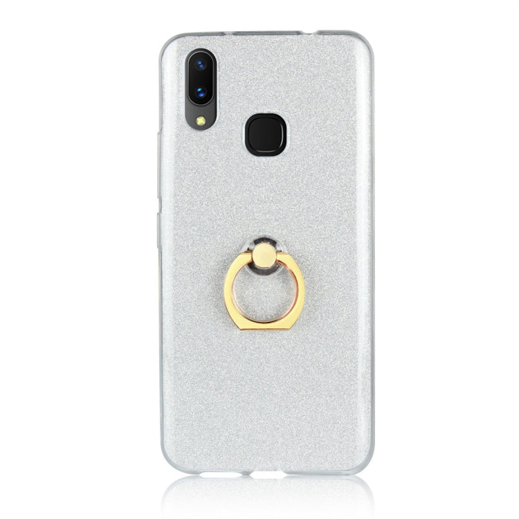 For Vivo X21 Glittery Powder Shockproof TPU Protective Case with Ring Holder