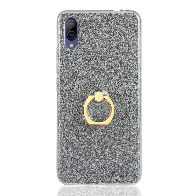 For Vivo X23 Symphony Edition Glittery Powder Shockproof TPU Protective Case with Ring Holder