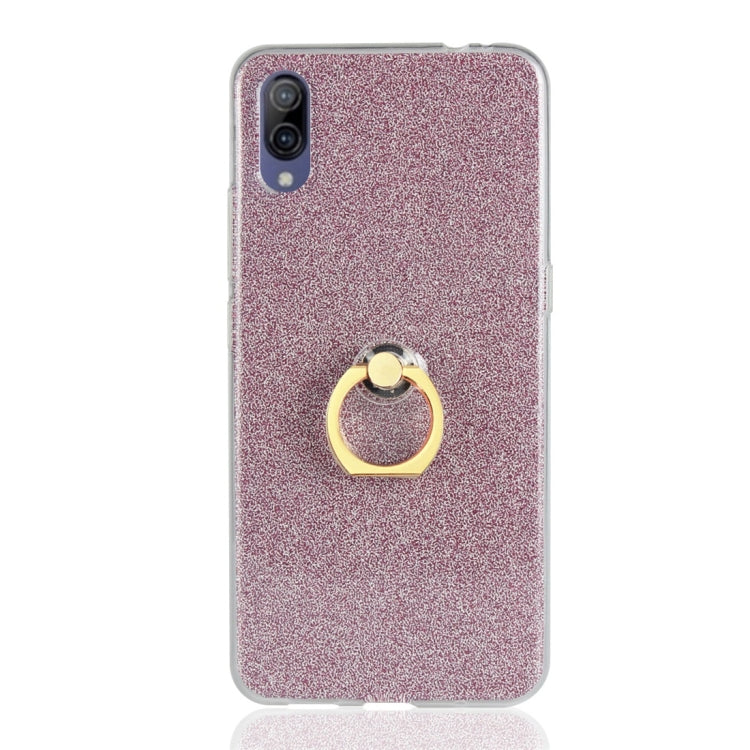 For Vivo X23 Symphony Edition Glittery Powder Shockproof TPU Protective Case with Ring Holder