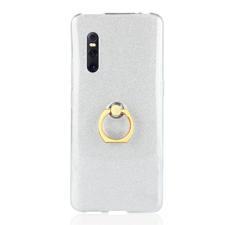 For Vivo X27 Glittery Powder Shockproof TPU Protective Case with Ring Holder