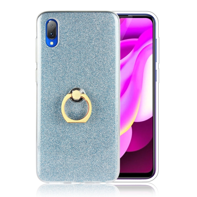 For Vivo Y97 Glittery Powder Shockproof TPU Protective Case with Ring Holder
