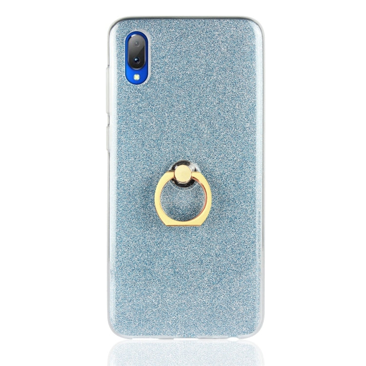 For Vivo Y97 Glittery Powder Shockproof TPU Protective Case with Ring Holder