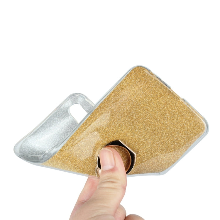 For Vivo Y97 Glittery Powder Shockproof TPU Protective Case with Ring Holder