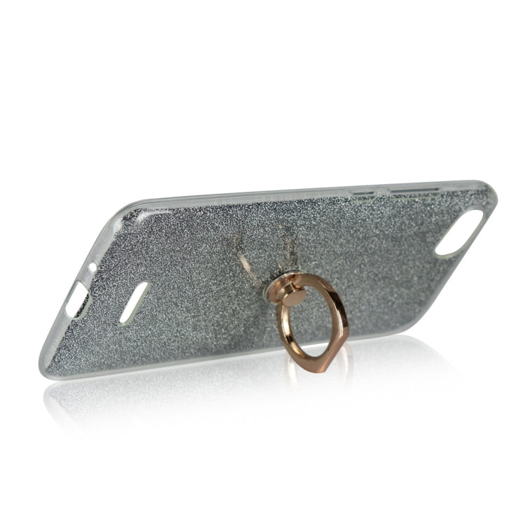 For Xiaomi Redmi 6A Glittery Powder Shockproof TPU Protective Case with Ring Holder