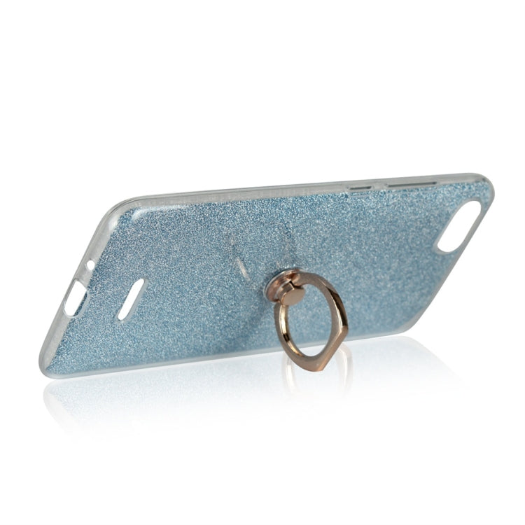 For Xiaomi Redmi 6A Glittery Powder Shockproof TPU Protective Case with Ring Holder