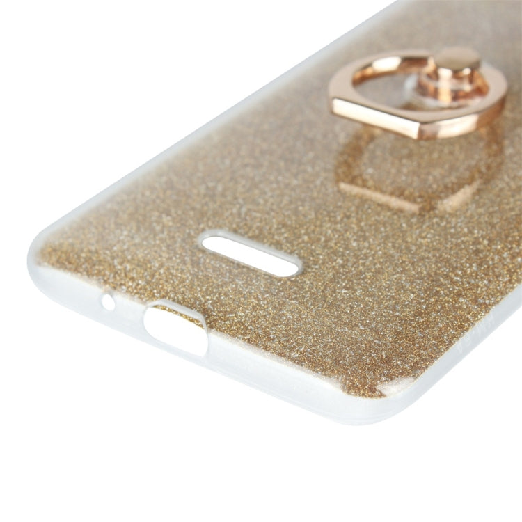 For Xiaomi Redmi 6A Glittery Powder Shockproof TPU Protective Case with Ring Holder