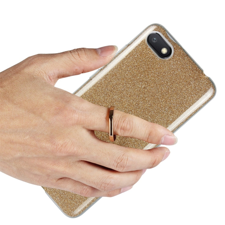 For Xiaomi Redmi 6A Glittery Powder Shockproof TPU Protective Case with Ring Holder