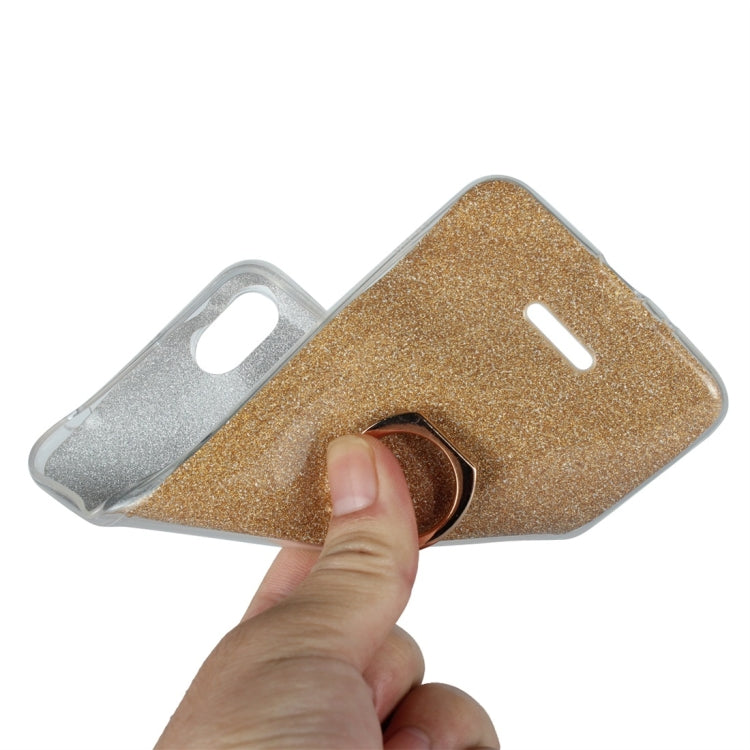 For Xiaomi Redmi 6A Glittery Powder Shockproof TPU Protective Case with Ring Holder