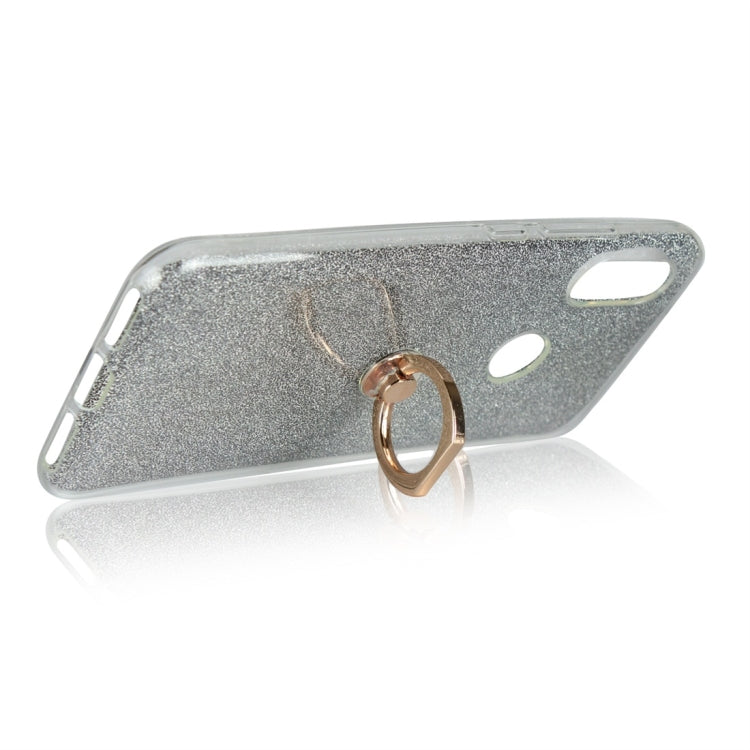 For Xiaomi Redmi 6 Pro Glittery Powder Shockproof TPU Protective Case with Ring Holder