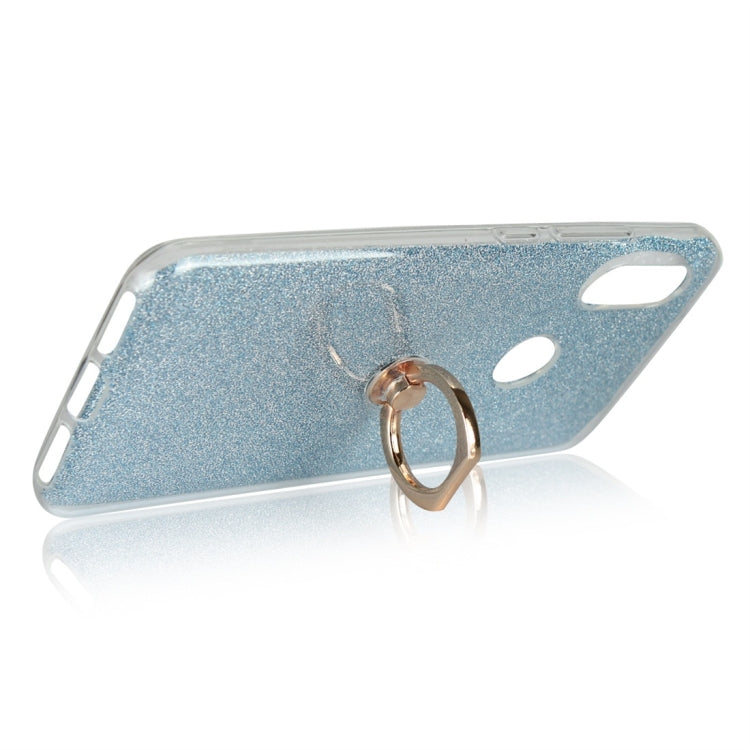 For Xiaomi Redmi 6 Pro Glittery Powder Shockproof TPU Protective Case with Ring Holder
