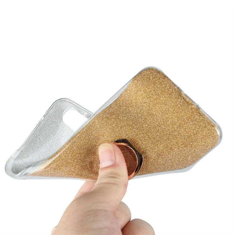 For Xiaomi Redmi 6 Pro Glittery Powder Shockproof TPU Protective Case with Ring Holder