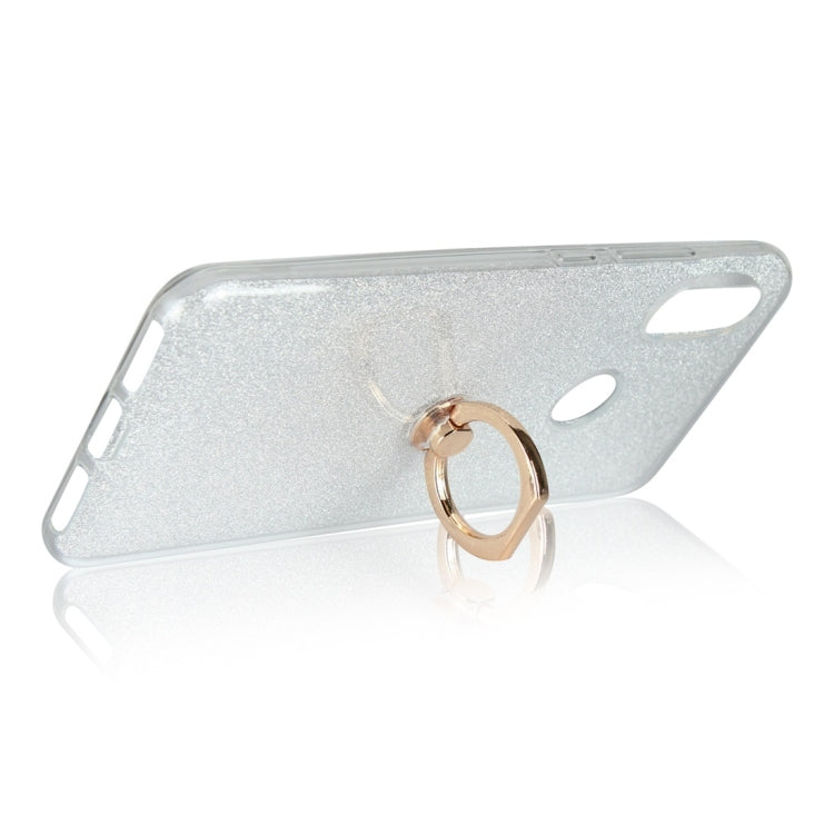 For Xiaomi Redmi 6 Pro Glittery Powder Shockproof TPU Protective Case with Ring Holder