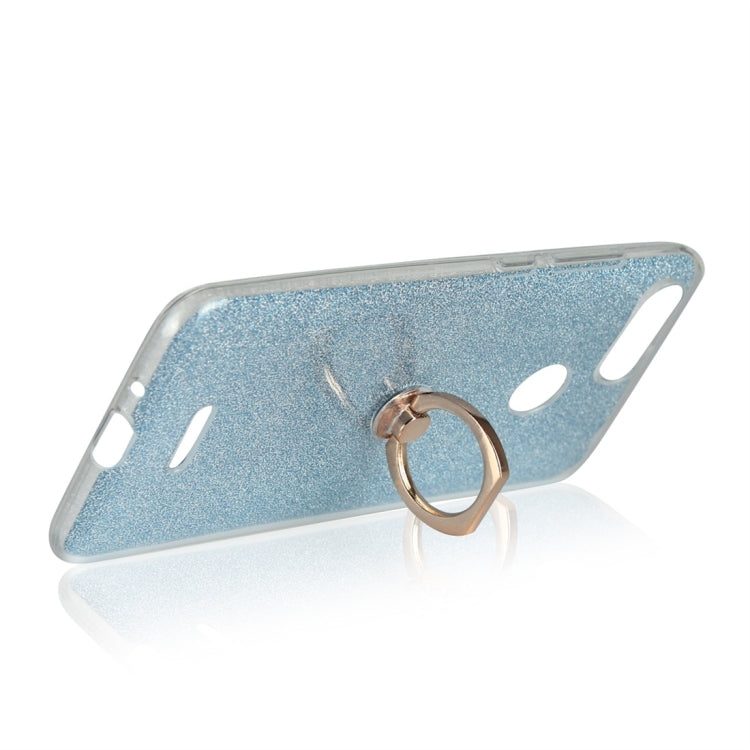 For Xiaomi Redmi 6 Glittery Powder Shockproof TPU Protective Case with Ring Holder