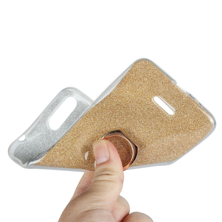 For Xiaomi Redmi 6 Glittery Powder Shockproof TPU Protective Case with Ring Holder