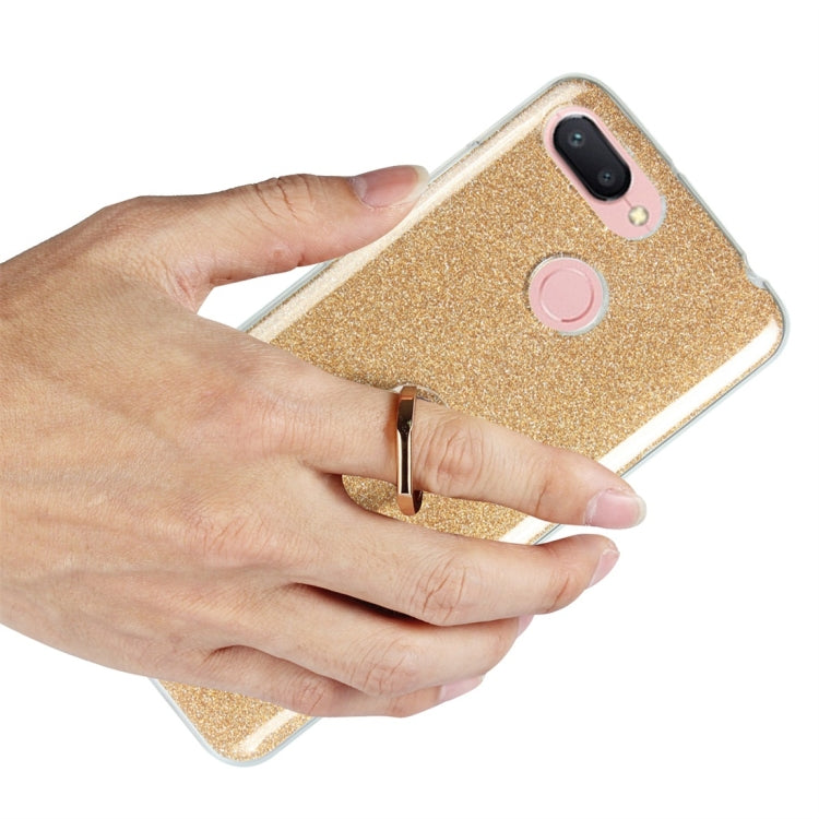 For Xiaomi Redmi 6 Glittery Powder Shockproof TPU Protective Case with Ring Holder