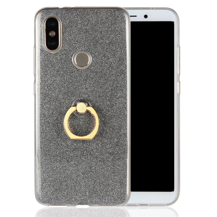 For Xiaomi Mi 6X Glittery Powder Shockproof TPU Protective Case with Ring Holder