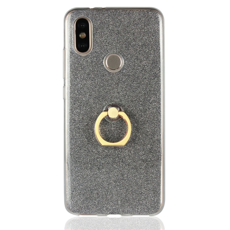 For Xiaomi Mi 6X Glittery Powder Shockproof TPU Protective Case with Ring Holder