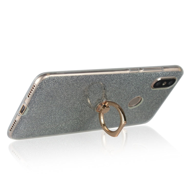 For Xiaomi Mi 6X Glittery Powder Shockproof TPU Protective Case with Ring Holder