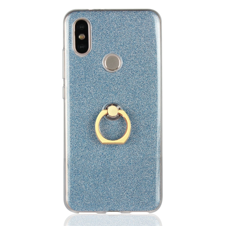 For Xiaomi Mi 6X Glittery Powder Shockproof TPU Protective Case with Ring Holder