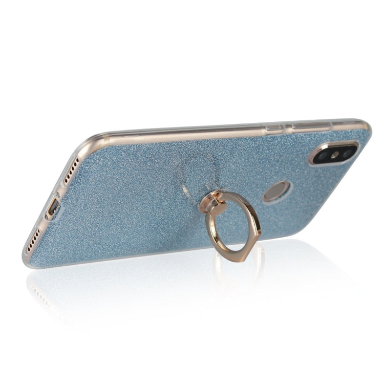 For Xiaomi Mi 6X Glittery Powder Shockproof TPU Protective Case with Ring Holder